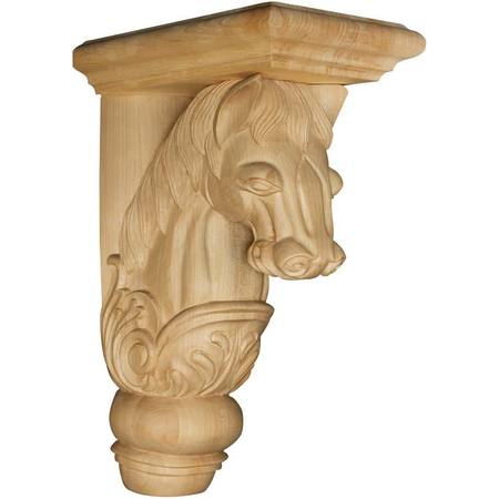 OSBORNE WOOD PRODUCTS 16 1/2 x 6 1/2 x 9 3/4 Horse Corbel in Knotty Pine 8190P